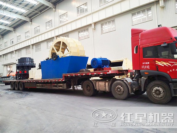 紅星發(fā)往湖南的洗砂機(jī)、破碎機(jī)等設(shè)備